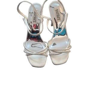 Badgley Mischka Silver Strappy Heels